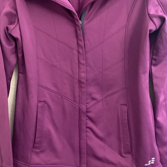 BCG Jacket Womens Athletic Gray Front Zipper Long Sleeve Pockets Fitted Sz L - Picture 2 of 4